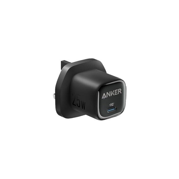 ANKER 25W COMPACT UK 3 PIN USB-C CHARGE BLACK