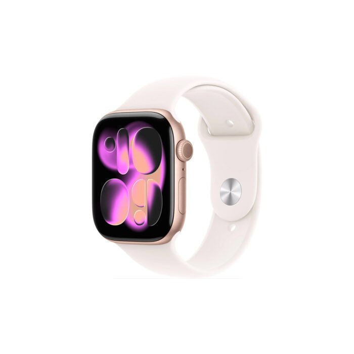 APPLE WATCH SERIES 11 46MM ROSE GOLD ALUMINUM CASE GPS + CELLULAR SPORT BAND M/L LIGHT BLUSH